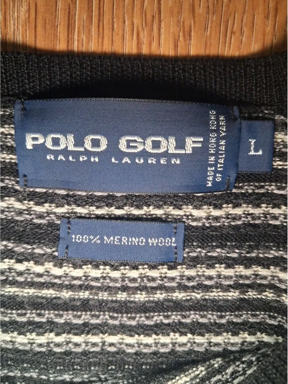 VINTAGE Polo Golf Ralph Lauren Sweater Large Merino Wool